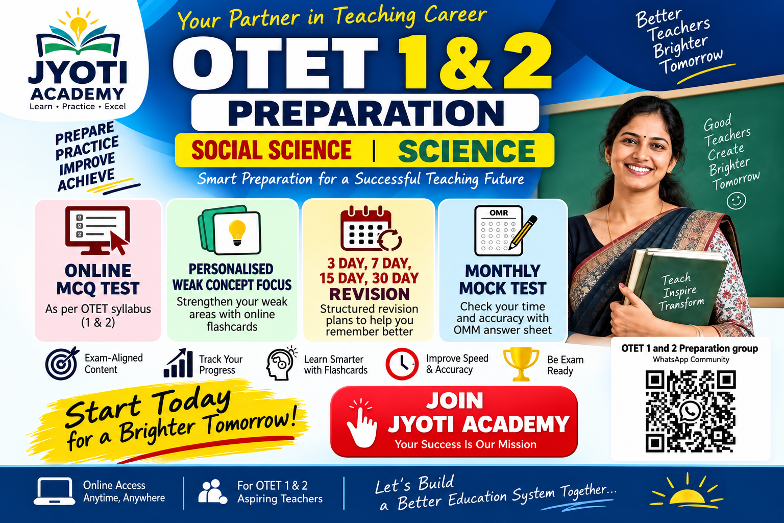Jyoti Academy — OTET 1 & 2 Preparation, Social Science and Science